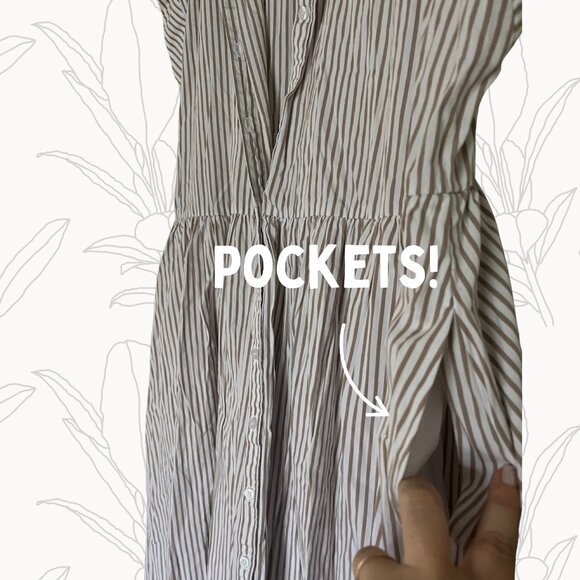 Nordstrom Striped Button-Down Midi Dress – Size 2X - Picture 5 of 8